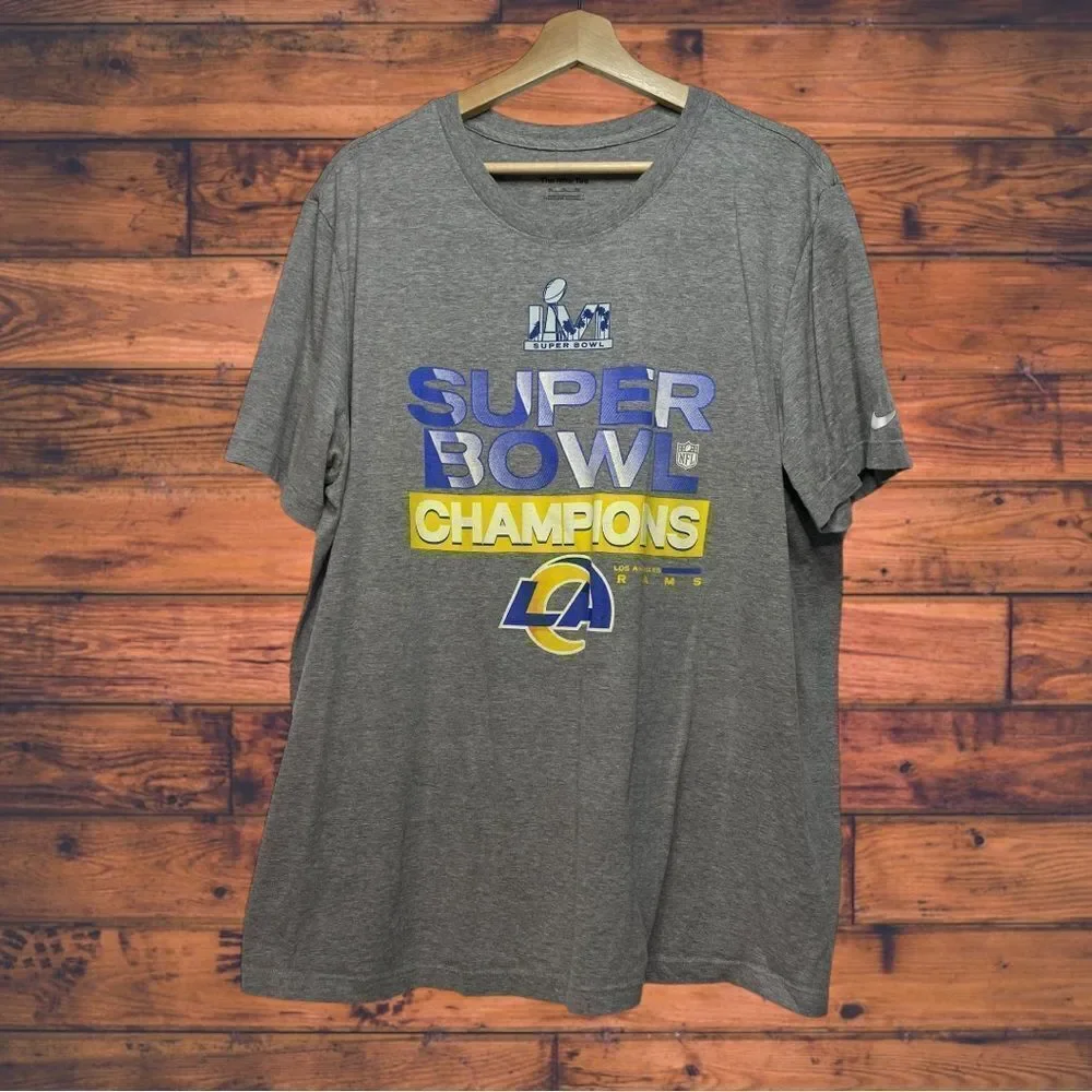 5 for $25🔥The Nike Tee Super Bowl Champions LA Los Angeles Rams Grey T-Shirt XL